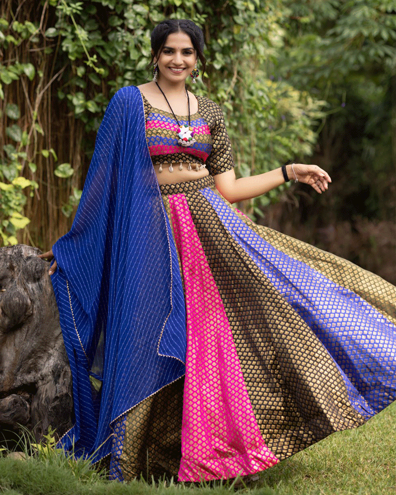 Multi Color Soft Silk Navratri Lehenga Choli