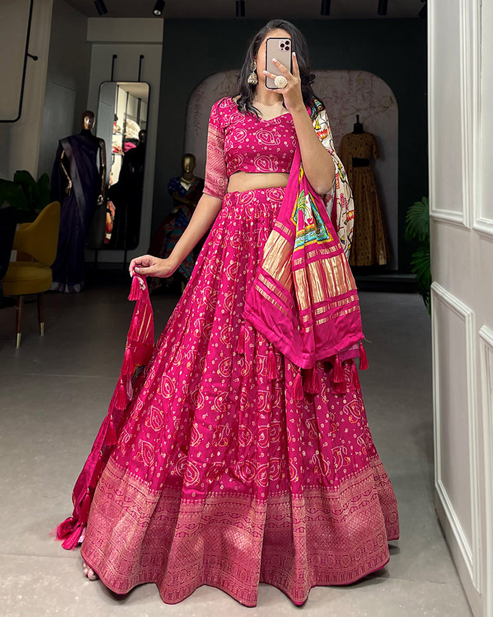 Pink Color Viscose Dola Silk Lehenga Choli