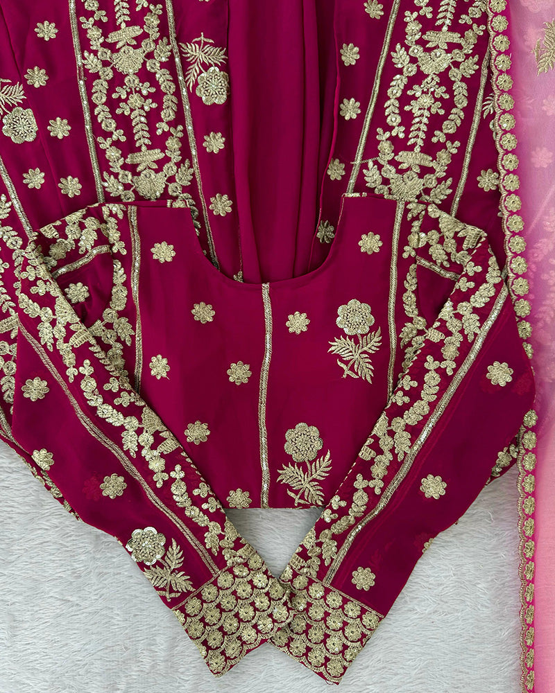 Magenta Color Western Style Georgette Lehenga Choli