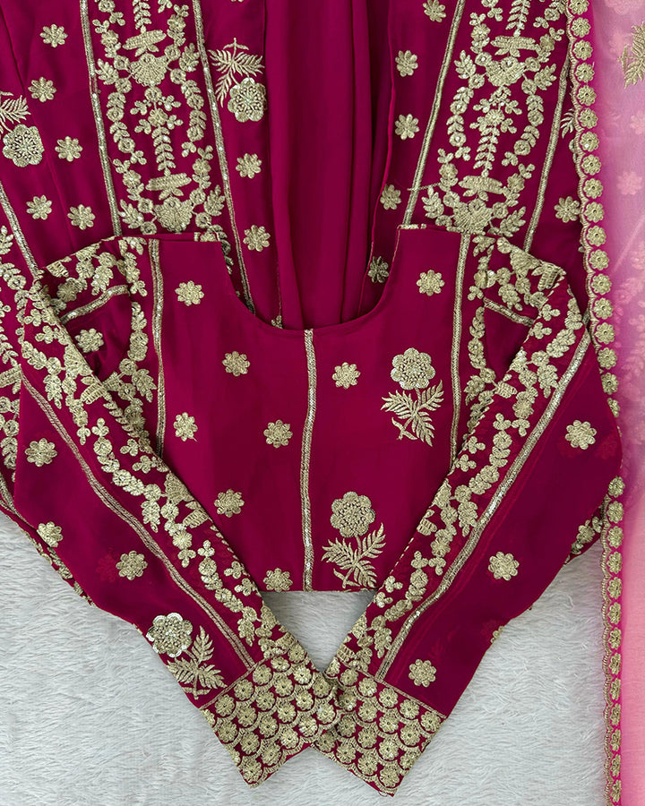 Magenta Color Western Style Georgette Lehenga Choli