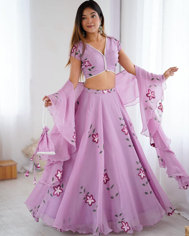 Purple Color Fandy Crush Printed Lehenga Choli