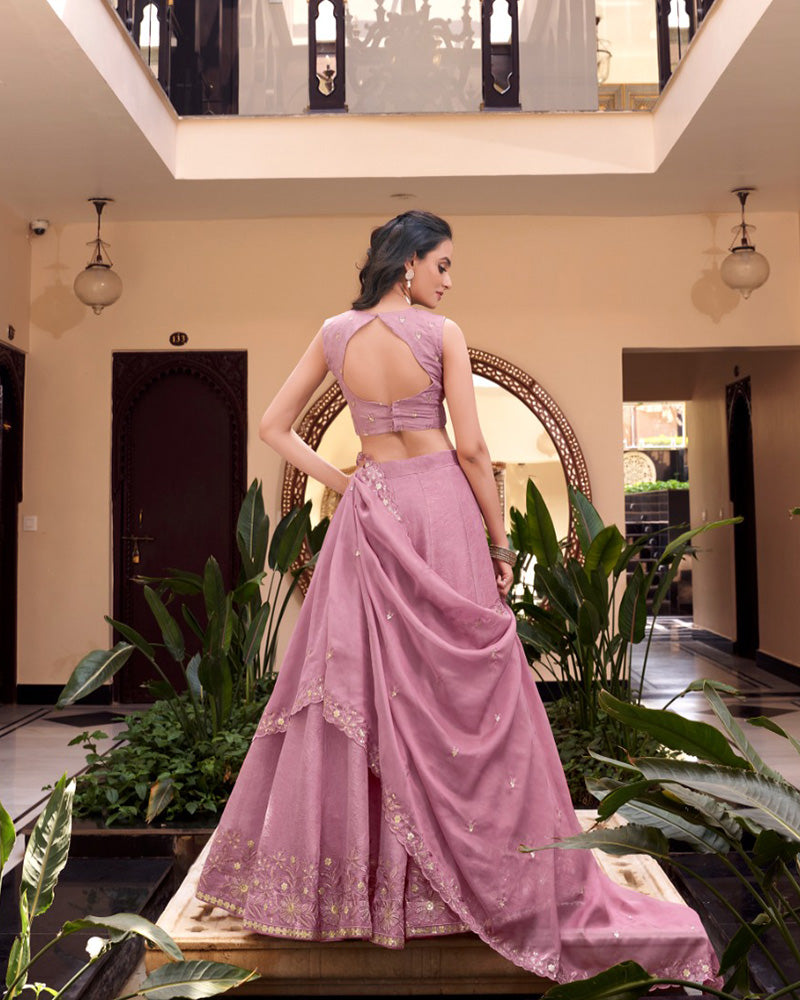 Designer Pink Color New Crush Embroidered Lehenga Choli