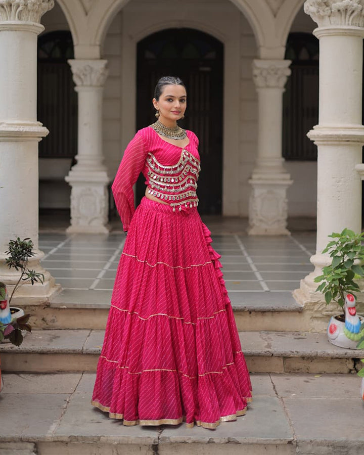 Navratri Special Rani Pink Color Soft Georgette Lehenga Choli