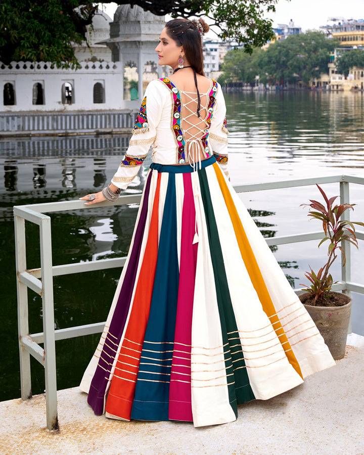 Colorful Pure Rayon Gamthi Work Navratri Lehenga Choli