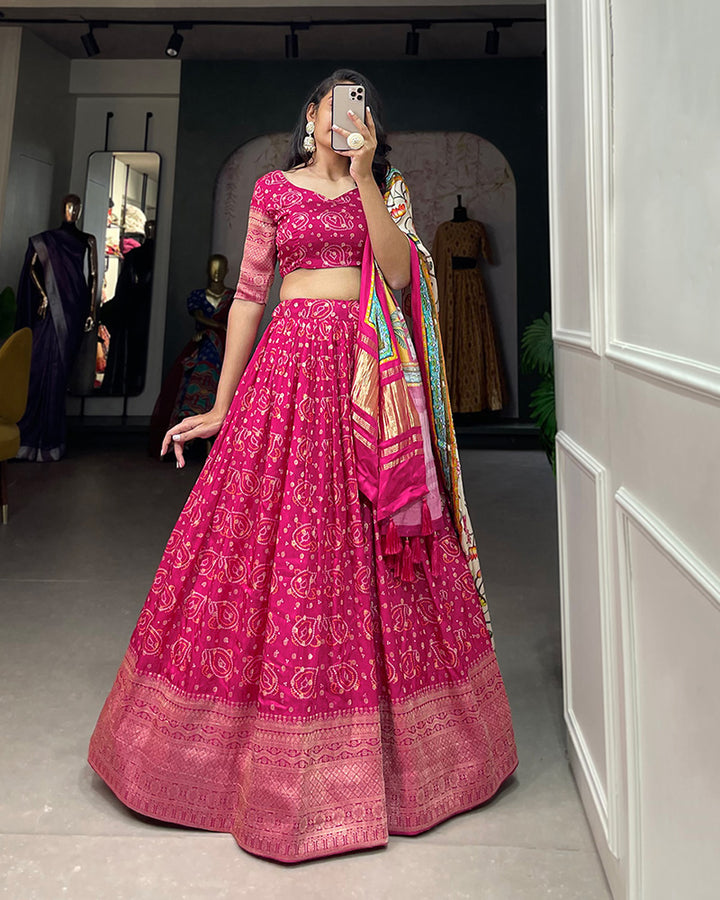Pink Color Viscose Dola Silk Lehenga Choli