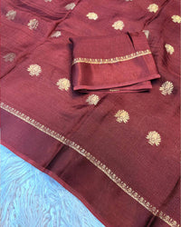 Black Color Viscose Soft Jute Khadi Saree