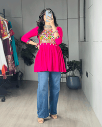 Traditional Three Color Rayon Cotton Navratri Kediya