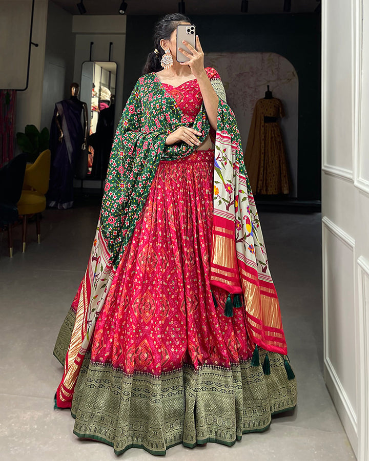 Red Color Viscose Dola Silk Lehenga Choli