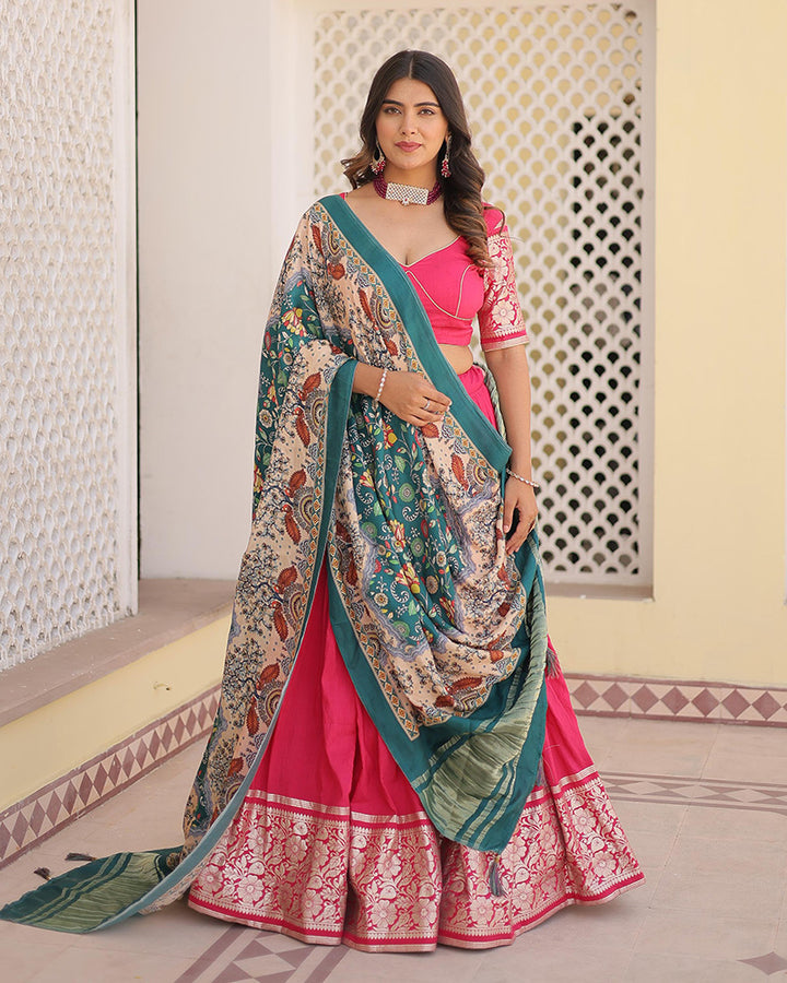 Pink Color Designer Viscose Jacquard Lehenga Choli