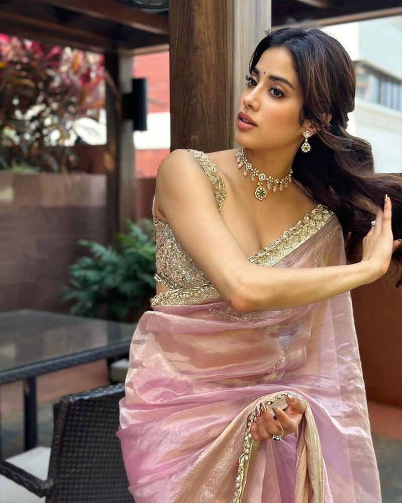 Jhanvi Kapoor Tissue Organza Silk Saree