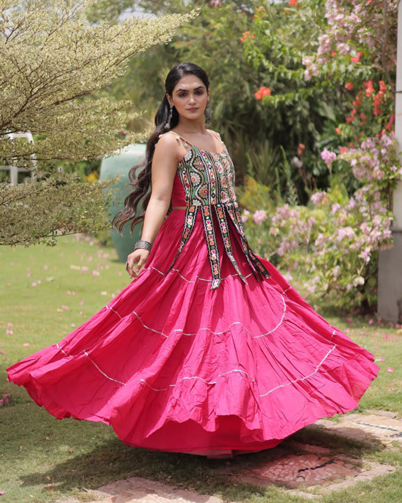 Eight Color Kora Cotton Navratri Lehenga Choli