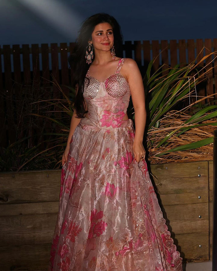 Baby Pink Color Pure Organza Full Stitched Lehenga Choli