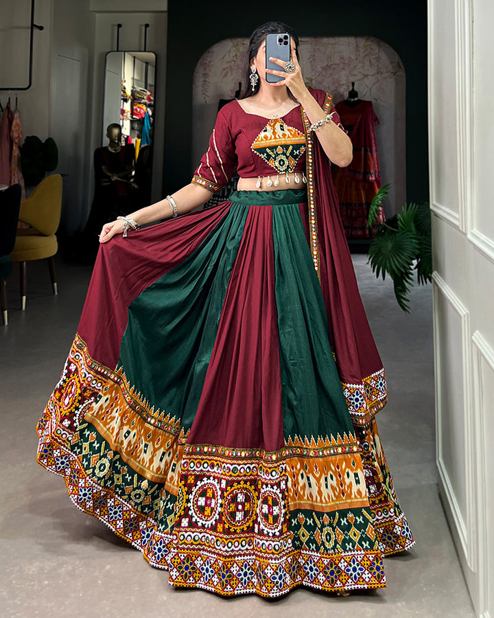 Green Gamthi Work Navratri Wear Choli