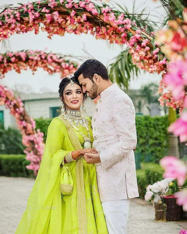 Neon Alia Bhatt Bridal Lehenga Choli