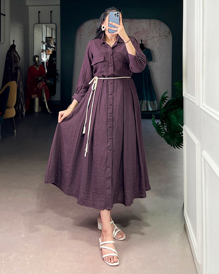 Dusty Mauve Color Crackel Tunic