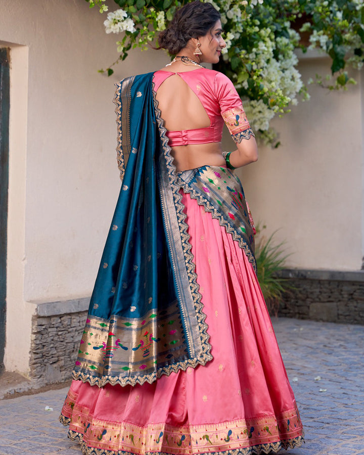 Light Pink Color Jacquard Silk Designer Lehenga Choli