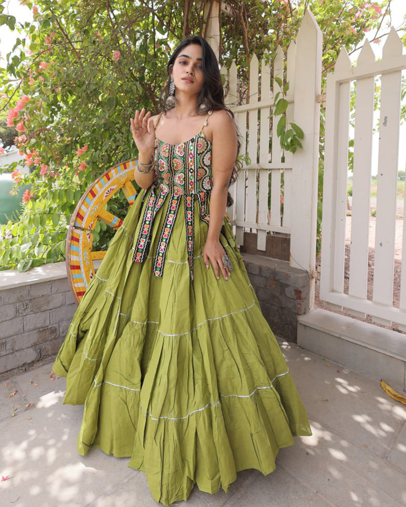 Eight Color Kora Cotton Navratri Lehenga Choli