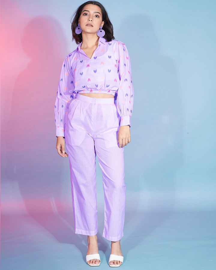 Lavender Color Cotton Co-Ord Set