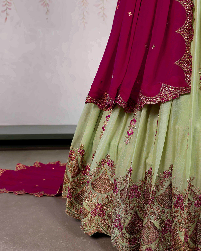 Pista Color Star Georgette Embroidered Lehenga Choli