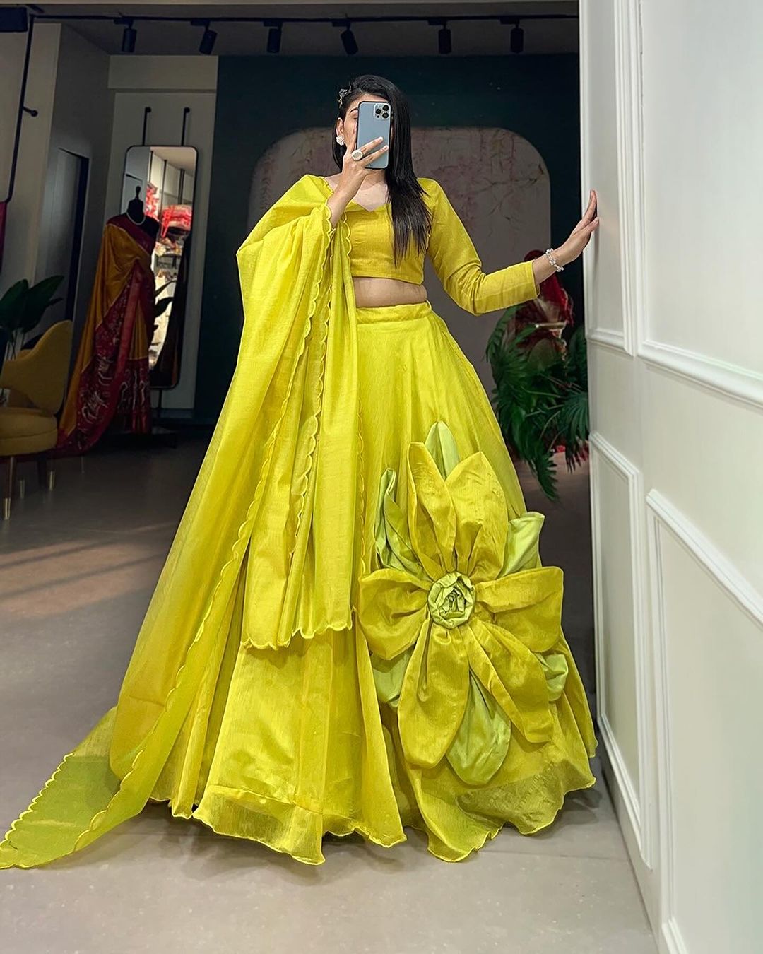 Rajwadi Chanderi Silk Four Color Semi Stitched Lehenga Choli