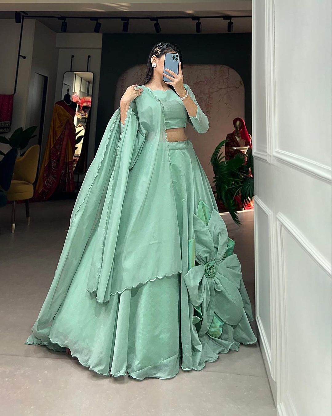 Rajwadi Chanderi Silk Four Color Semi Stitched Lehenga Choli