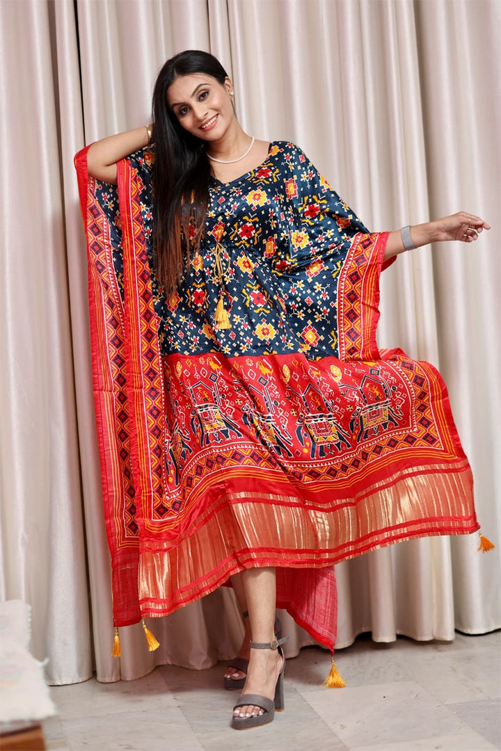 Multi Color Unique And Amazing pure Gaji silk Kaftan