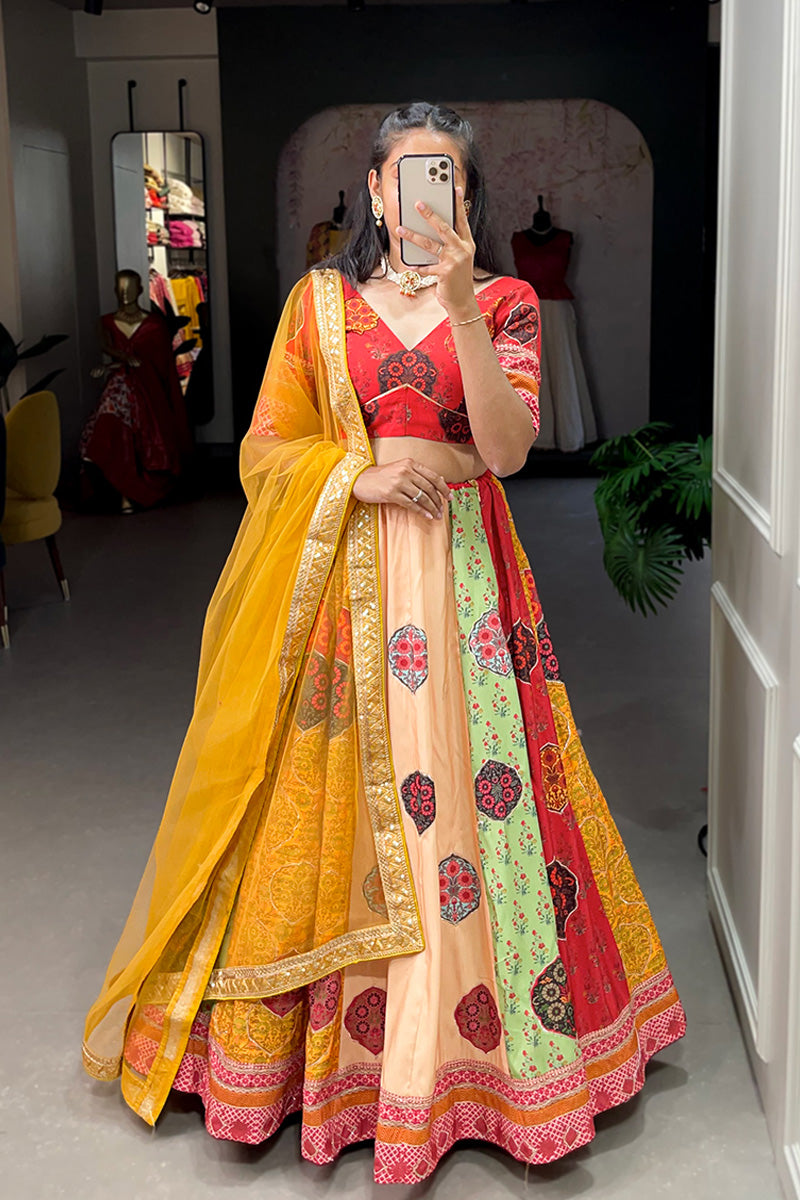 Multi Color Vaishali silk Floral Lehenga Choli