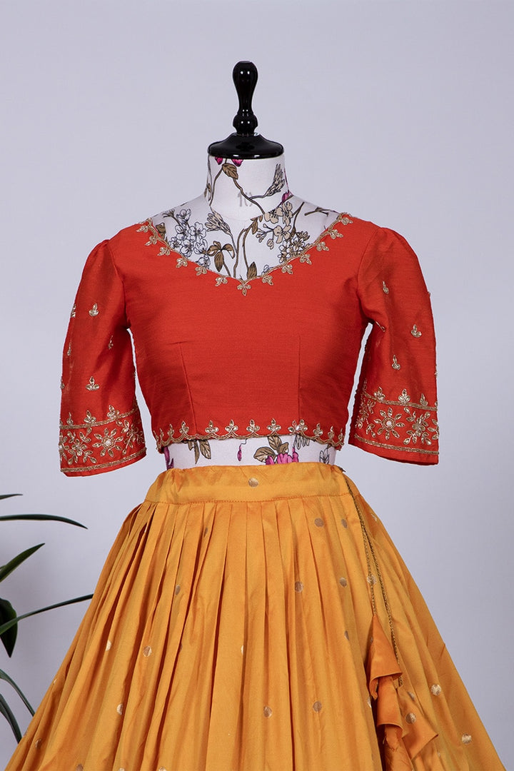 Mustard Color Weaving Zari Work Silk Paithani Designer Lehenga Choli