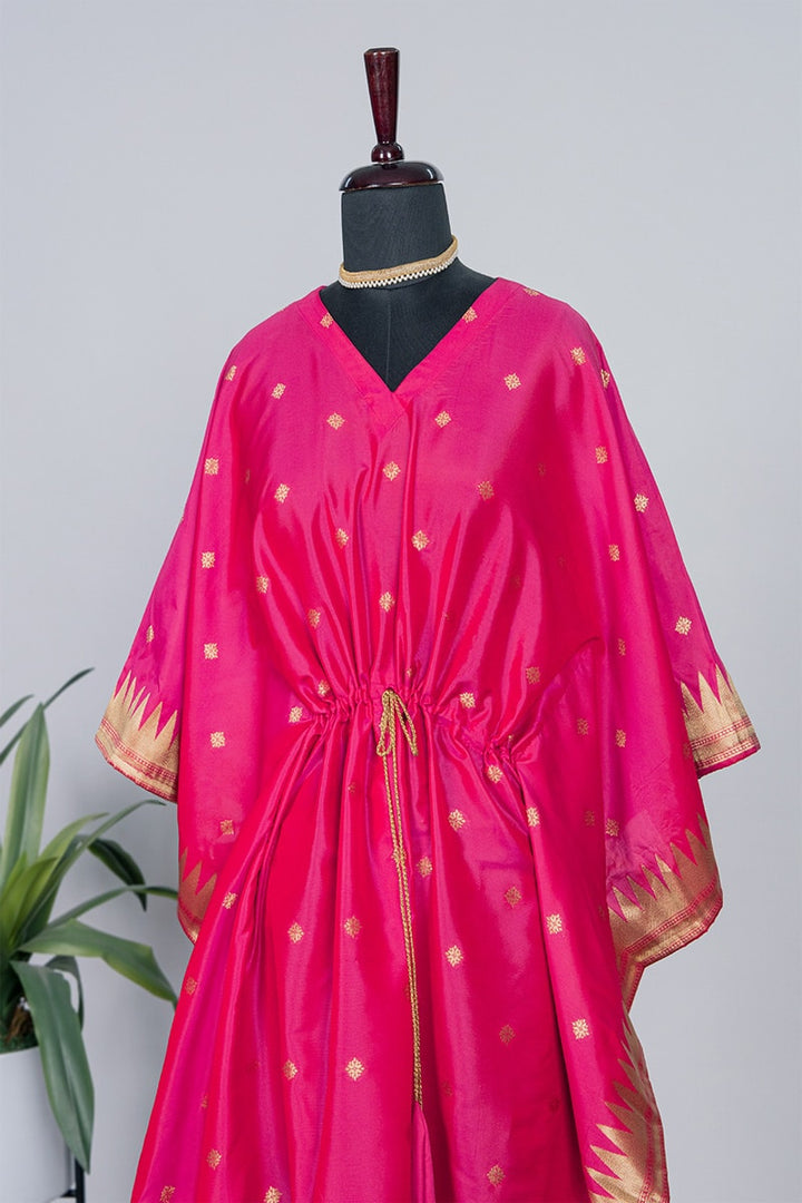 Pink Color Amazing Jacquard Paithani  Kaftan