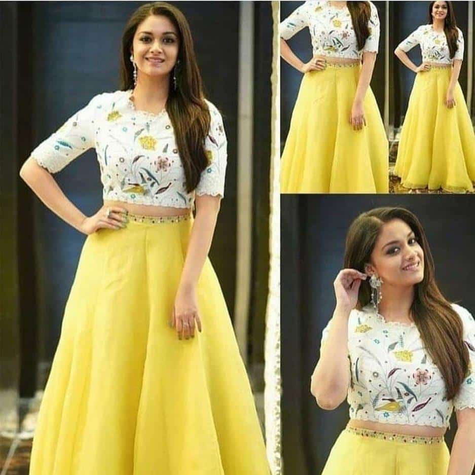 Trendy Lemon Yellow Organza Lehenga