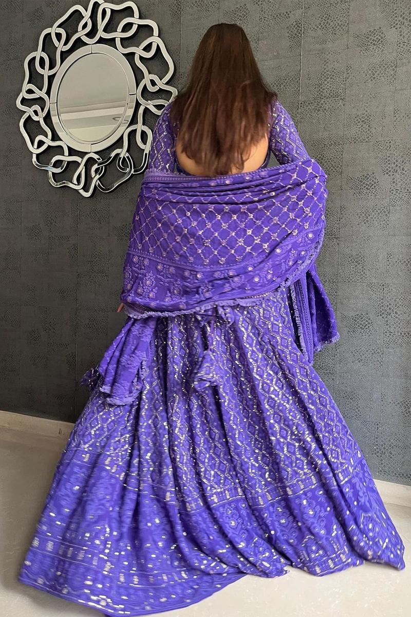 Purple Lucknowi Lehenga Choli