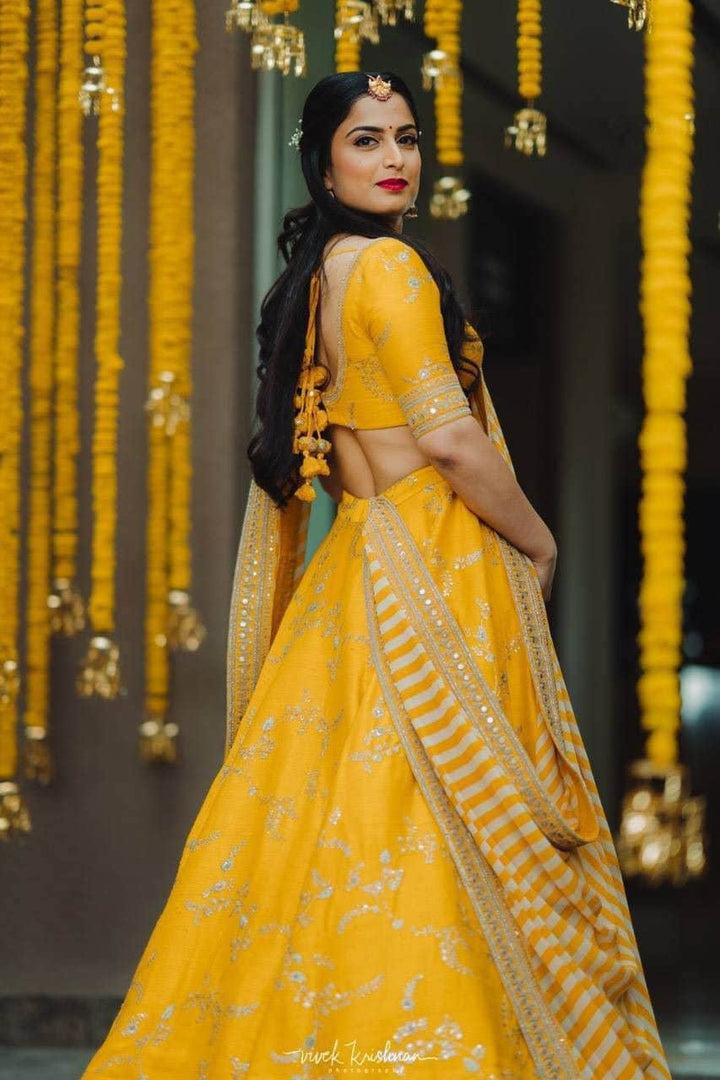 Yellow Sabyasachi Bridal  Lehenga Choli