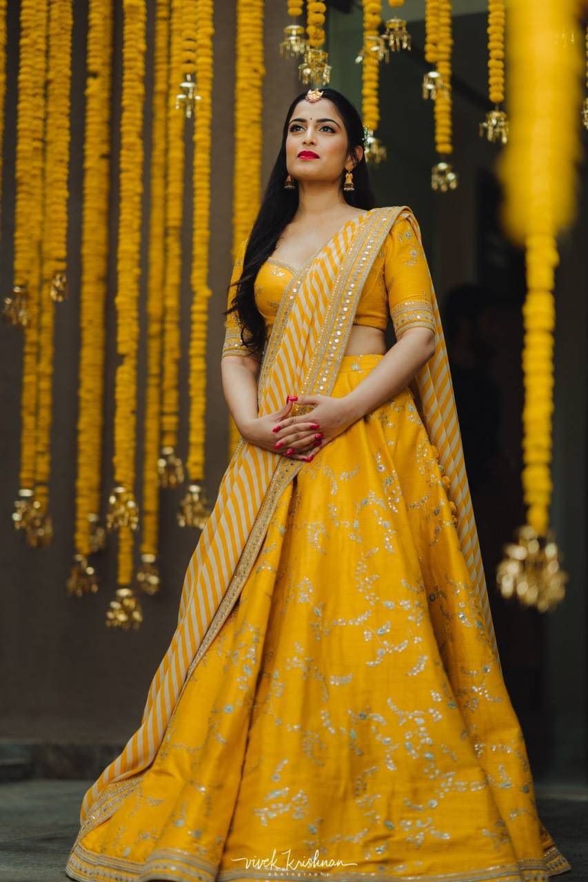 Yellow Sabyasachi Bridal  Lehenga Choli