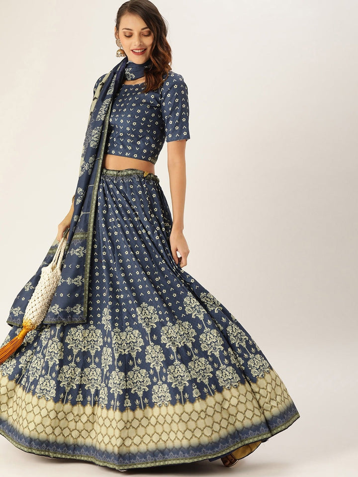 Blue Heavy Digital Print Lehenga Choli