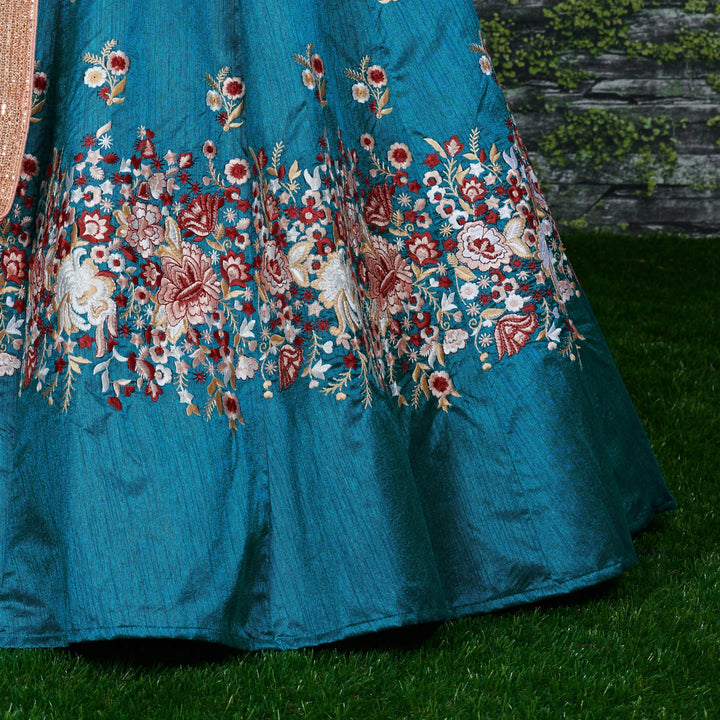 Rama Raw Silk Designer Lehenga Choli