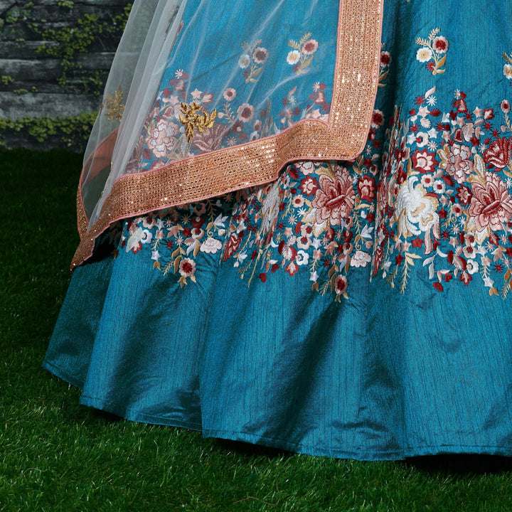Rama Raw Silk Designer Lehenga Choli
