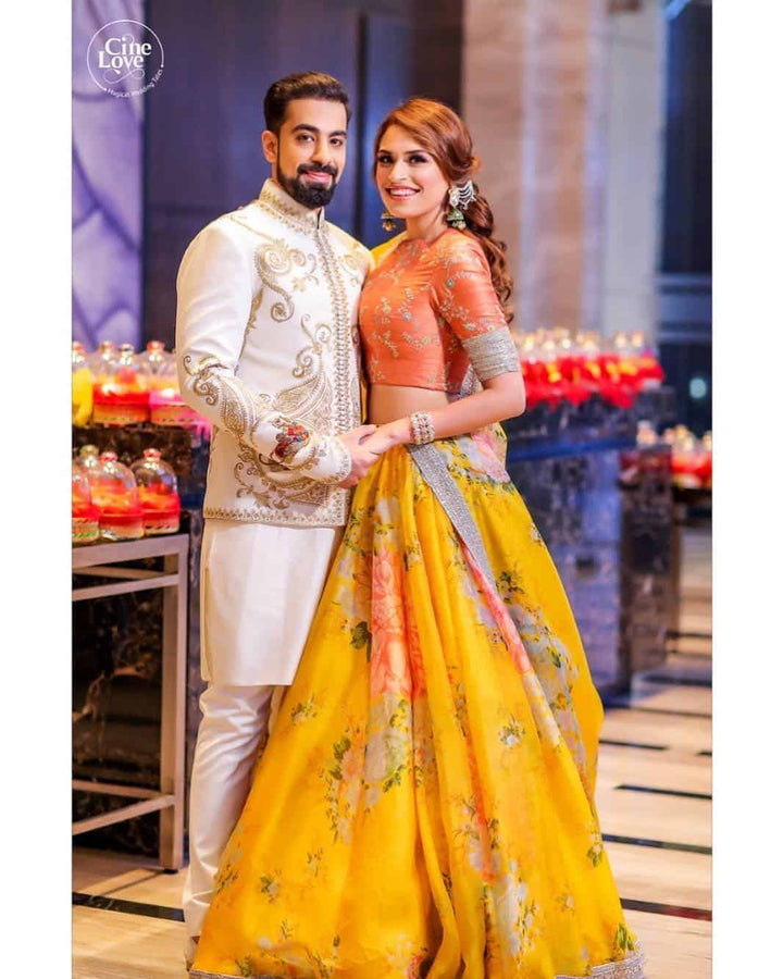 Yellow Soft Organza Beautiful Lehenga Choli