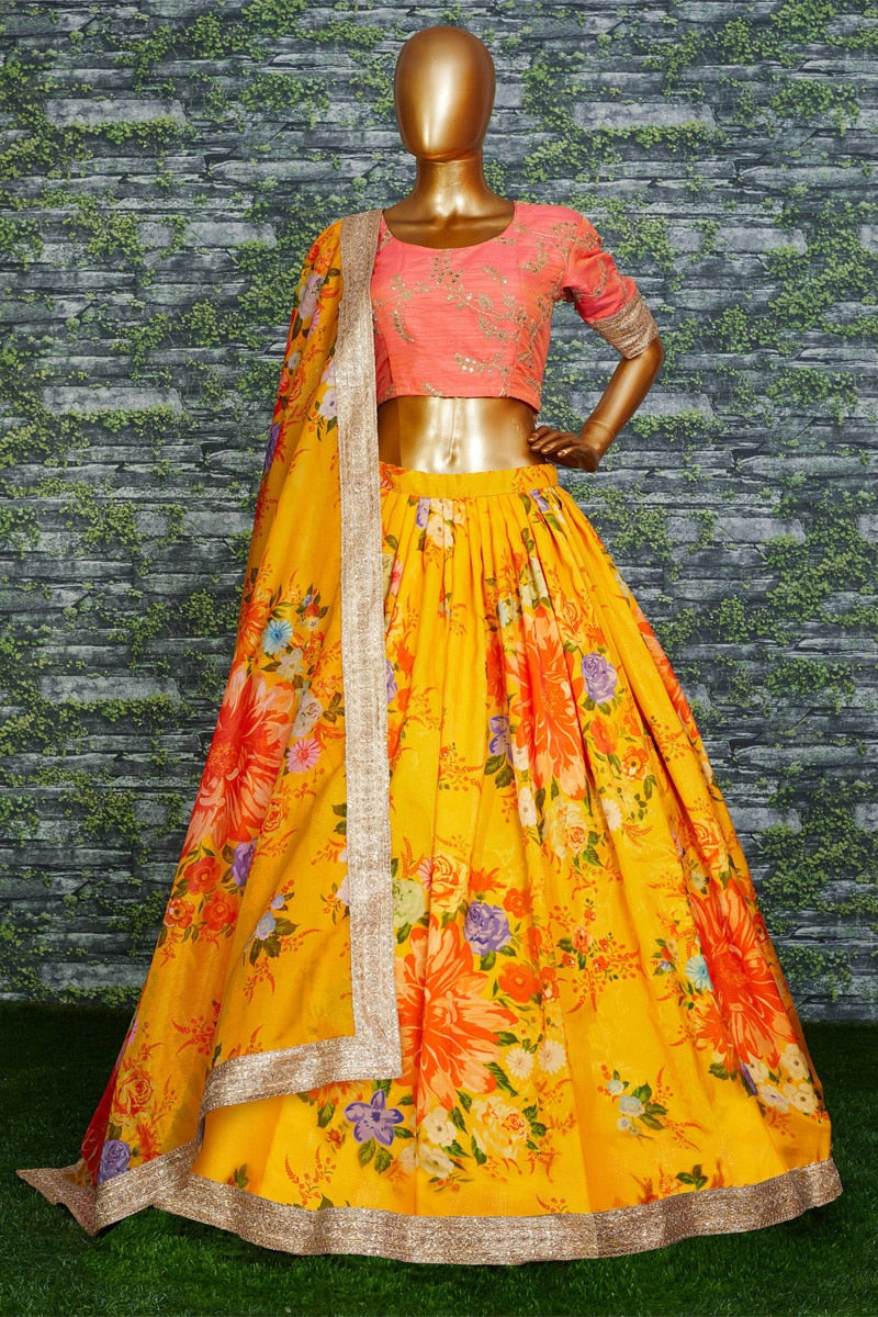 Yellow Soft Organza Beautiful Lehenga Choli