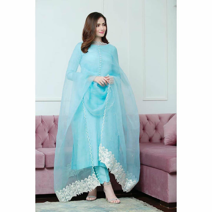Sky Blue Pakistani Suit