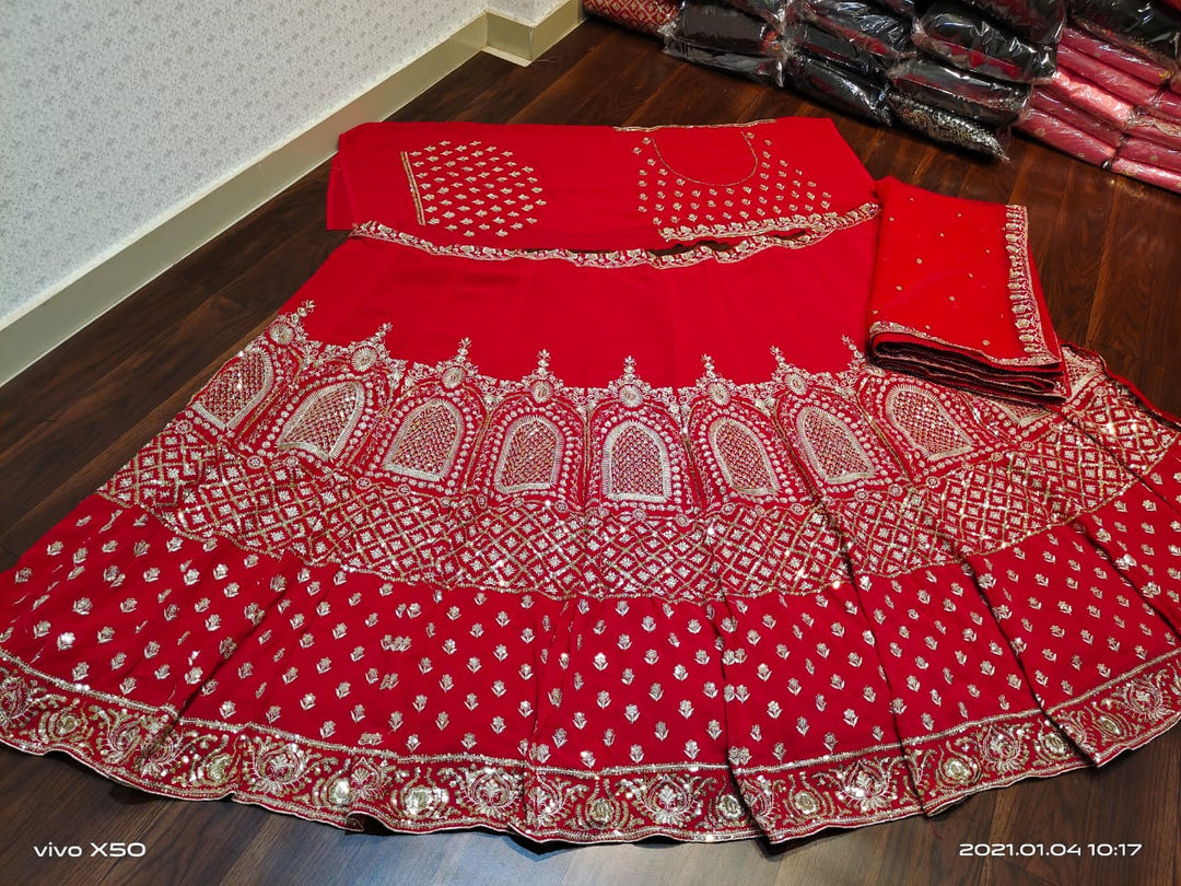 Red Designer Bridal Lehenga Choli