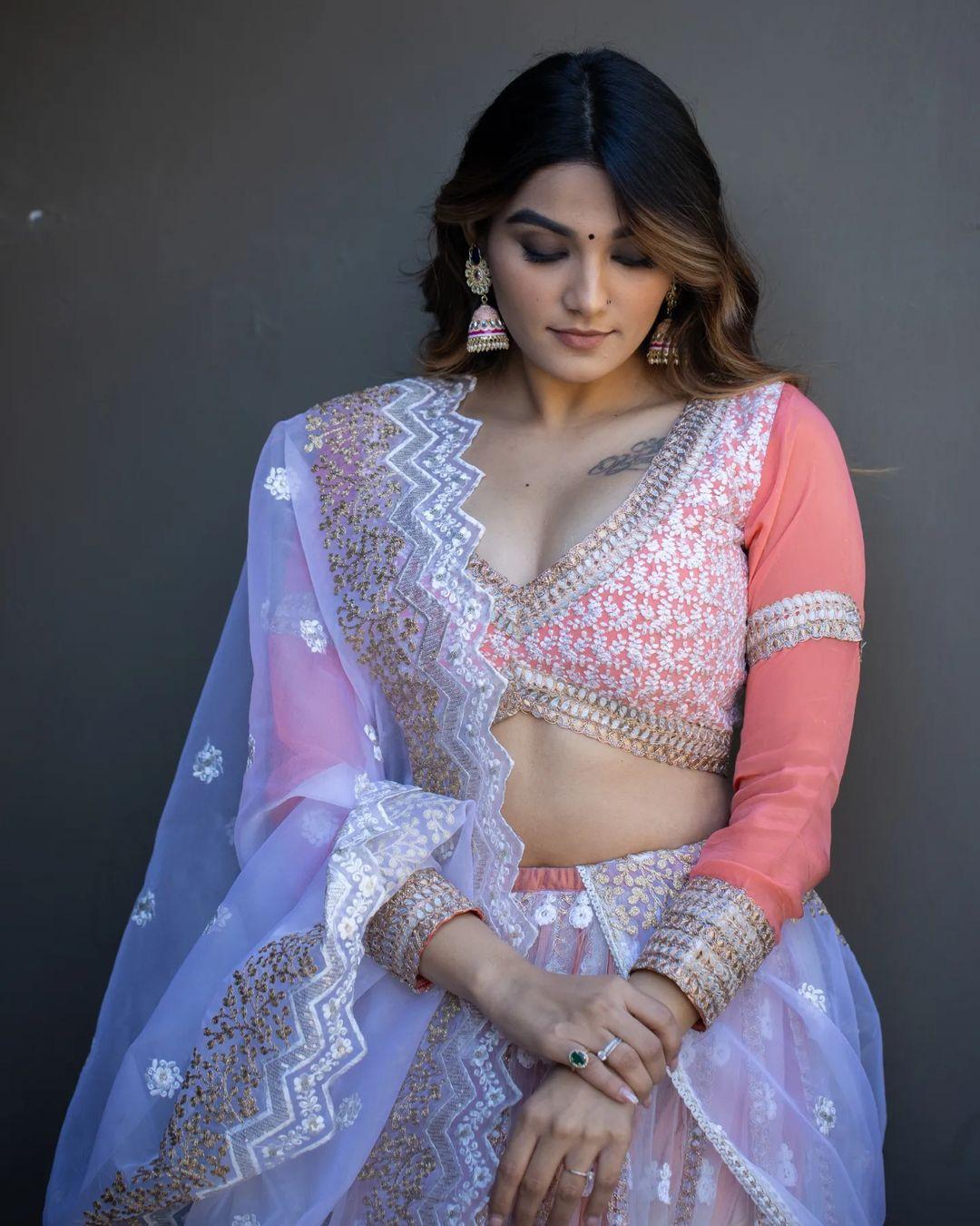 Prachi White Soft Net Lehenga Choli