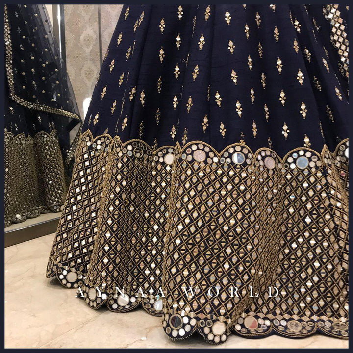 Blue Banglori Silk Lehenga Choli