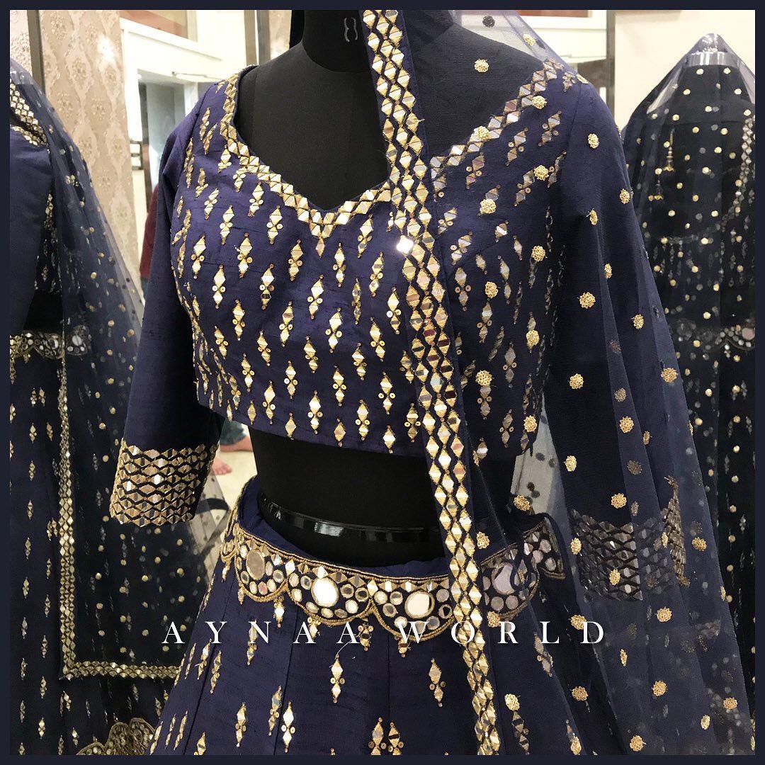 Blue Banglori Silk Lehenga Choli
