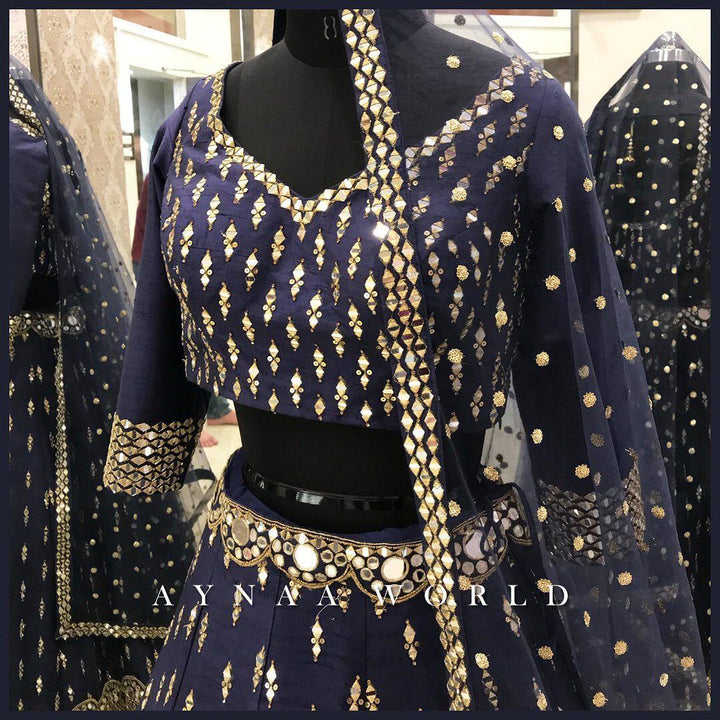 Blue Banglori Silk Lehenga Choli