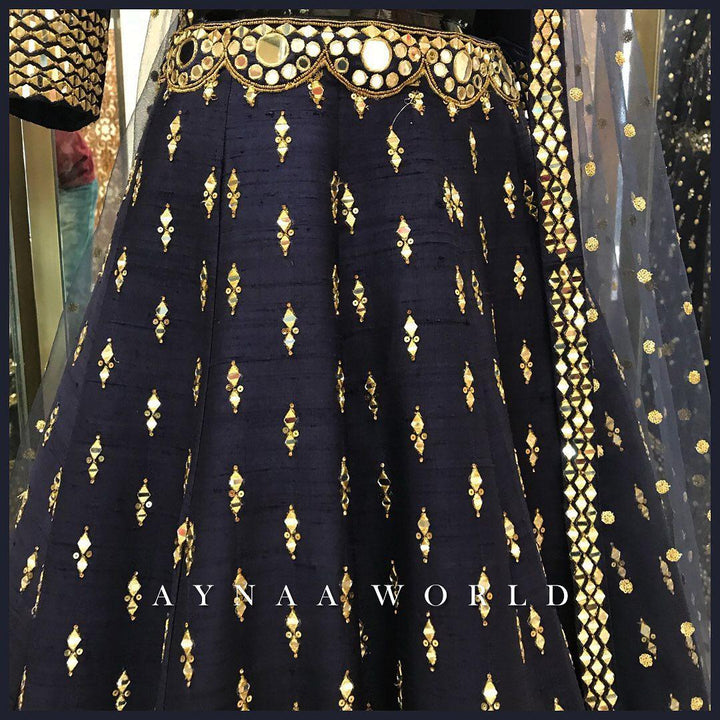 Blue Banglori Silk Lehenga Choli
