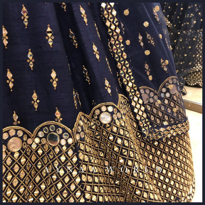 Blue Banglori Silk Lehenga Choli